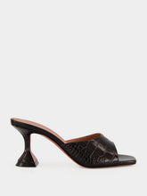 Amina Muaddi Lupita Coffee Croc-Effect Leather 70 Heeled Mules