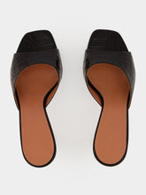Amina Muaddi Lupita Coffee Croc-Effect Leather 70 Heeled Mules