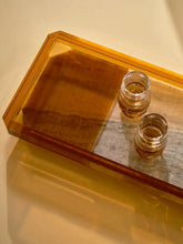 Reflections Copenhagen Amber and Clear Shadow Crystal Tray