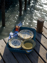 House of Capricorn Handmade Vitória Blue Wicker Large Tray