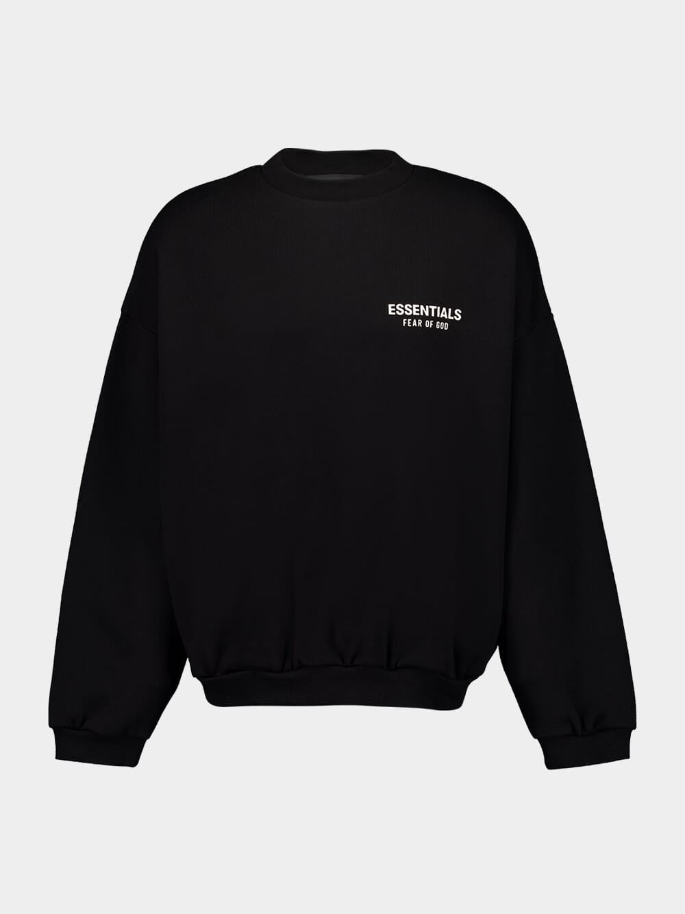 Black Essentials Fleece Crewneck