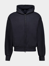 Fear Of God Essentials Vintage Black Embroidered Classic Full Zip Hooded Sweatshirt