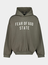 Fear Of God Essentials Moss Grey Hooded Sweatshirt Oversized 90s Fit