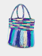 Sensi Studio Multicolour Blue Fringed Baby Tote