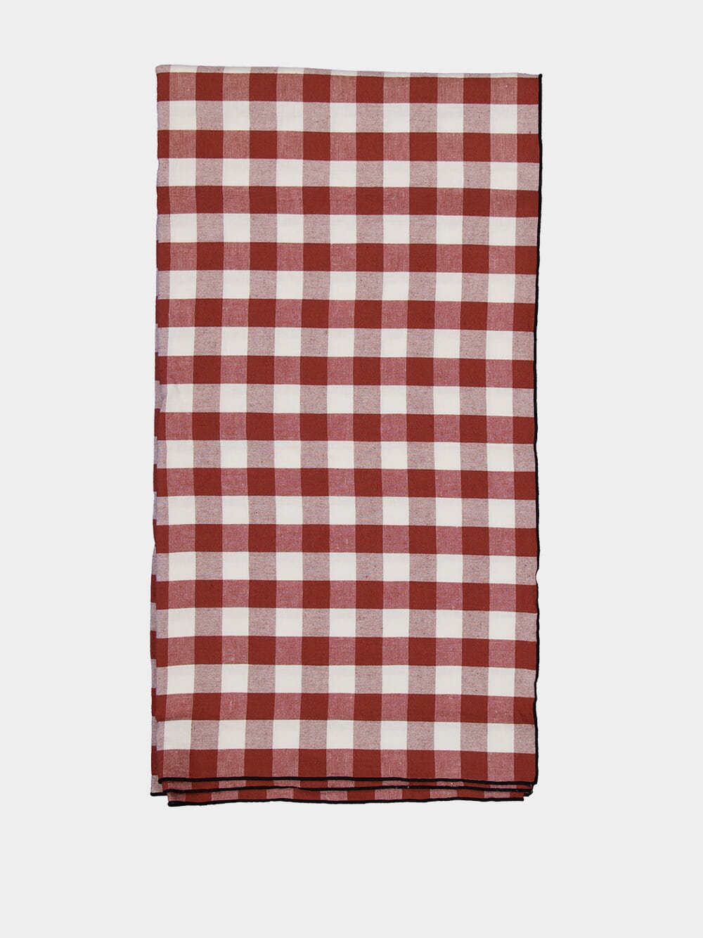 Red Bourdon Black Mesh Gingham Rectangular Large Tablecloth