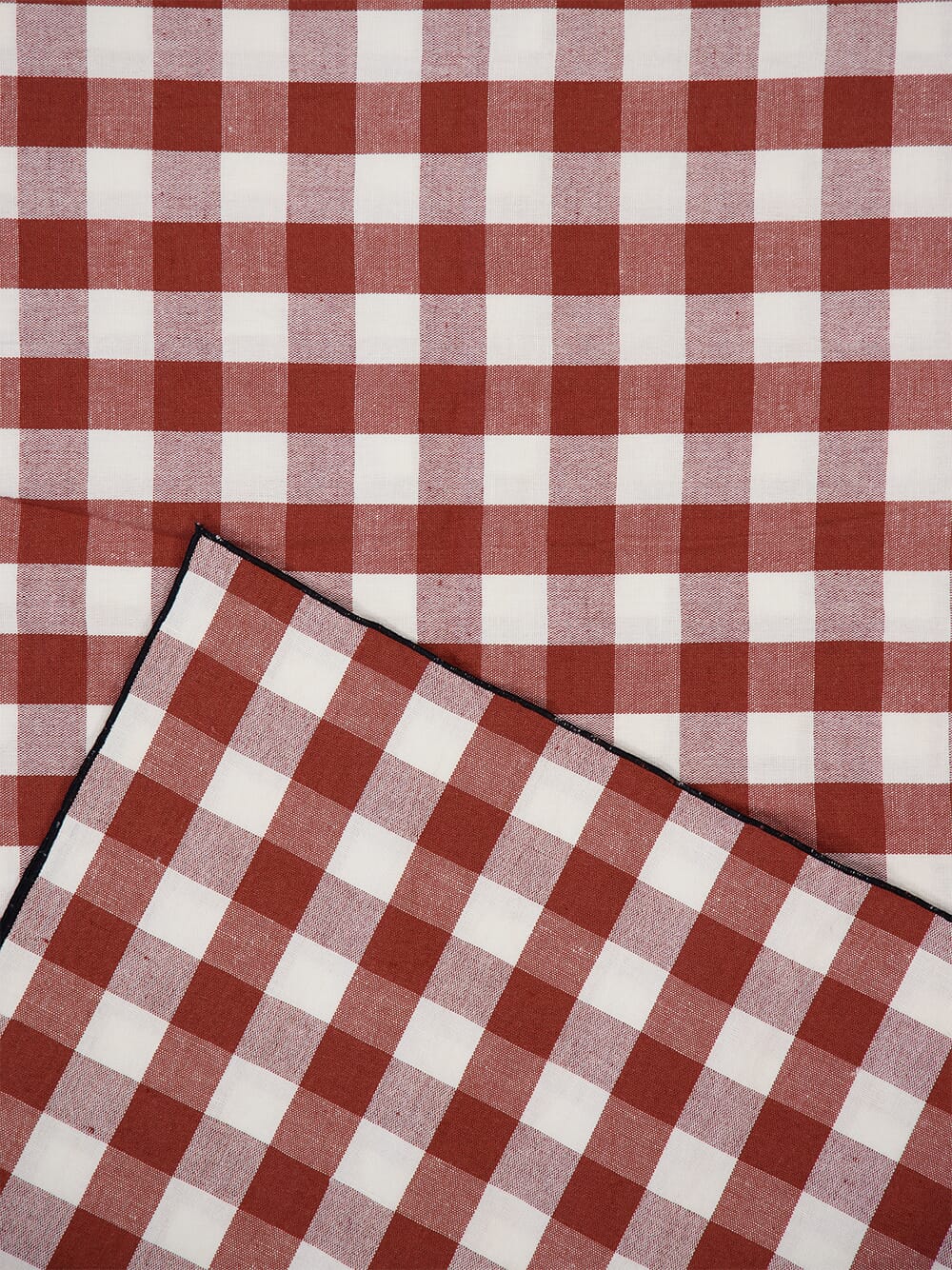 Red Bourdon Black Mesh Gingham Rectangular Large Tablecloth