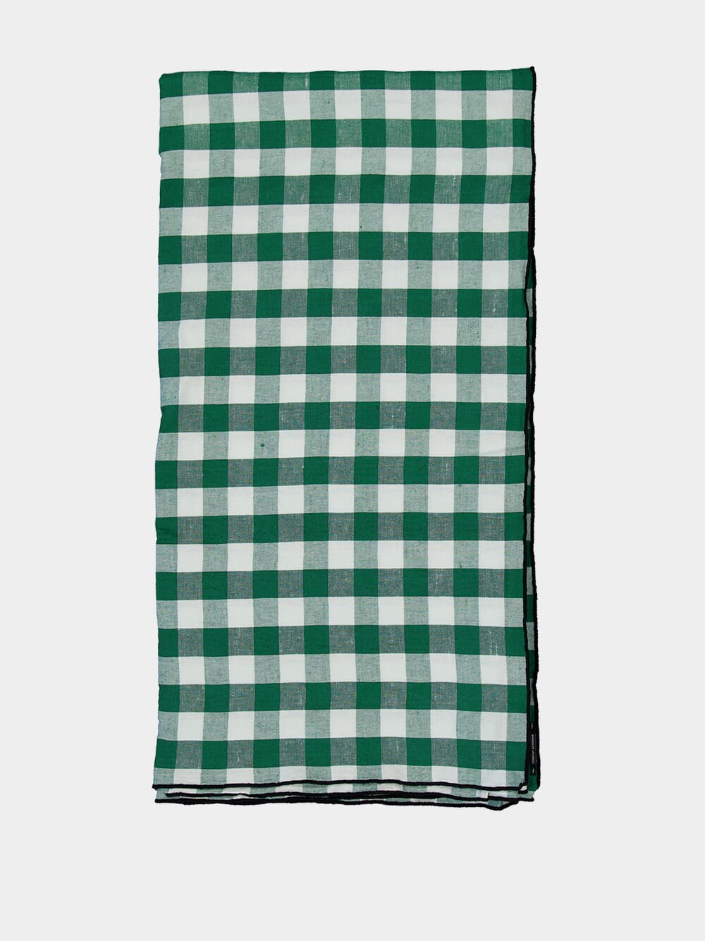 Green Bourdon Black Mesh Gingham Rectangular Large Tablecloth