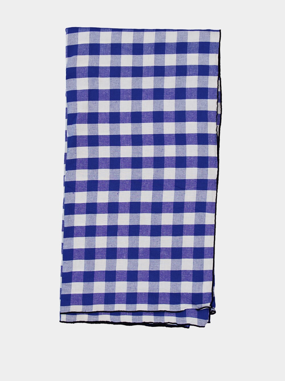 Blue Bourdon Black Mesh Gingham Rectangular Large Tablecloth