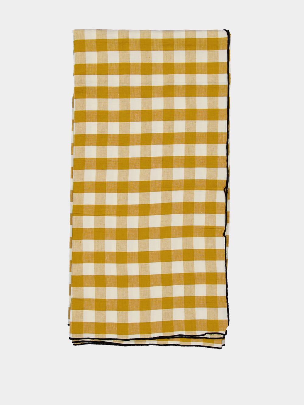 Yellow Bourdon Black Mesh Gingham Rectangular Large Tablecloth