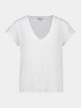 James Perse White Deep V-Neck Cotton T-Shirt