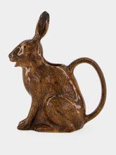 Quail Ceramics Brown Hand-Painted Stoneware Hare Jug
