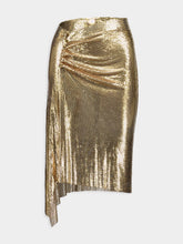 Rabanne Gold Drapé Pression Chainmail Skirt