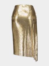 Rabanne Gold Drapé Pression Chainmail Skirt