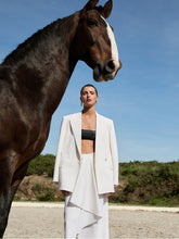 Givenchy White Draped Wool Mohair Long Skirt