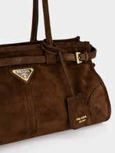 Prada Cocoa Brown Bonnie Medium Suede Handbag