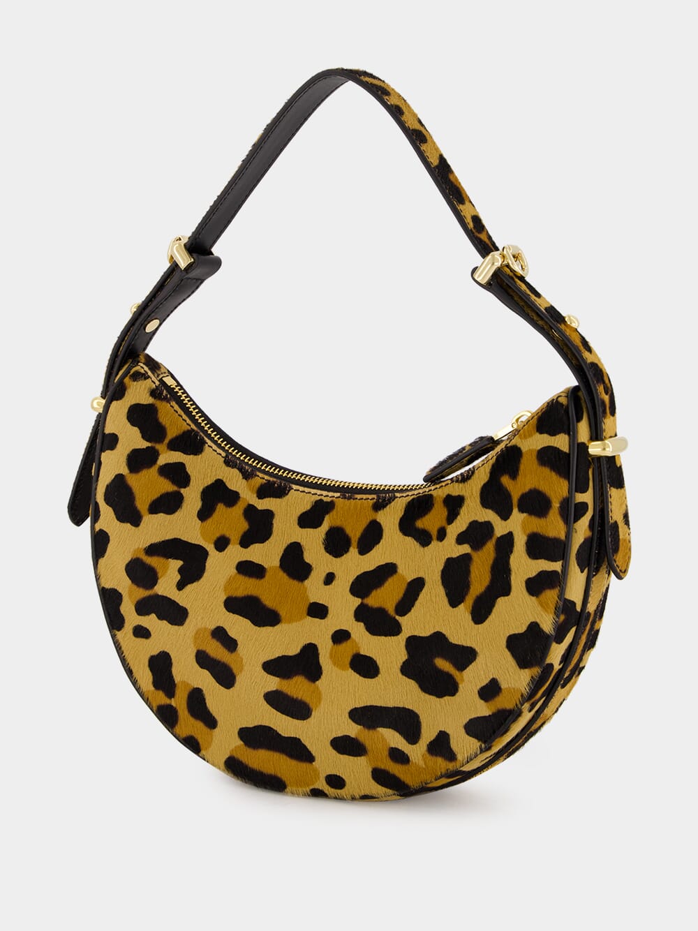 Leopard Print Arqué Leather Shoulder Bag