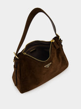 Prada Brown Suede Leather Shoulder Bag