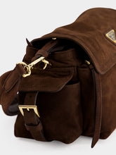 Prada Cocoa Brown Explore Medium Suede Bag