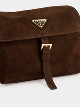Prada Cocoa Brown Explore Medium Suede Bag