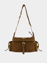 Prada Cocoa Brown Explore Medium Suede Shoulder Bag
