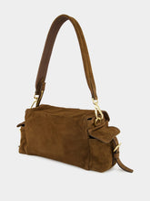 Prada Cocoa Brown Explore Medium Suede Shoulder Bag