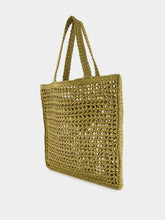 Prada Triangle-Logo Raffia Tote
