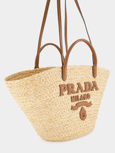 Prada Large Raffia and Leather Shopping Bag