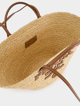 Prada Large Raffia and Leather Shopping Bag