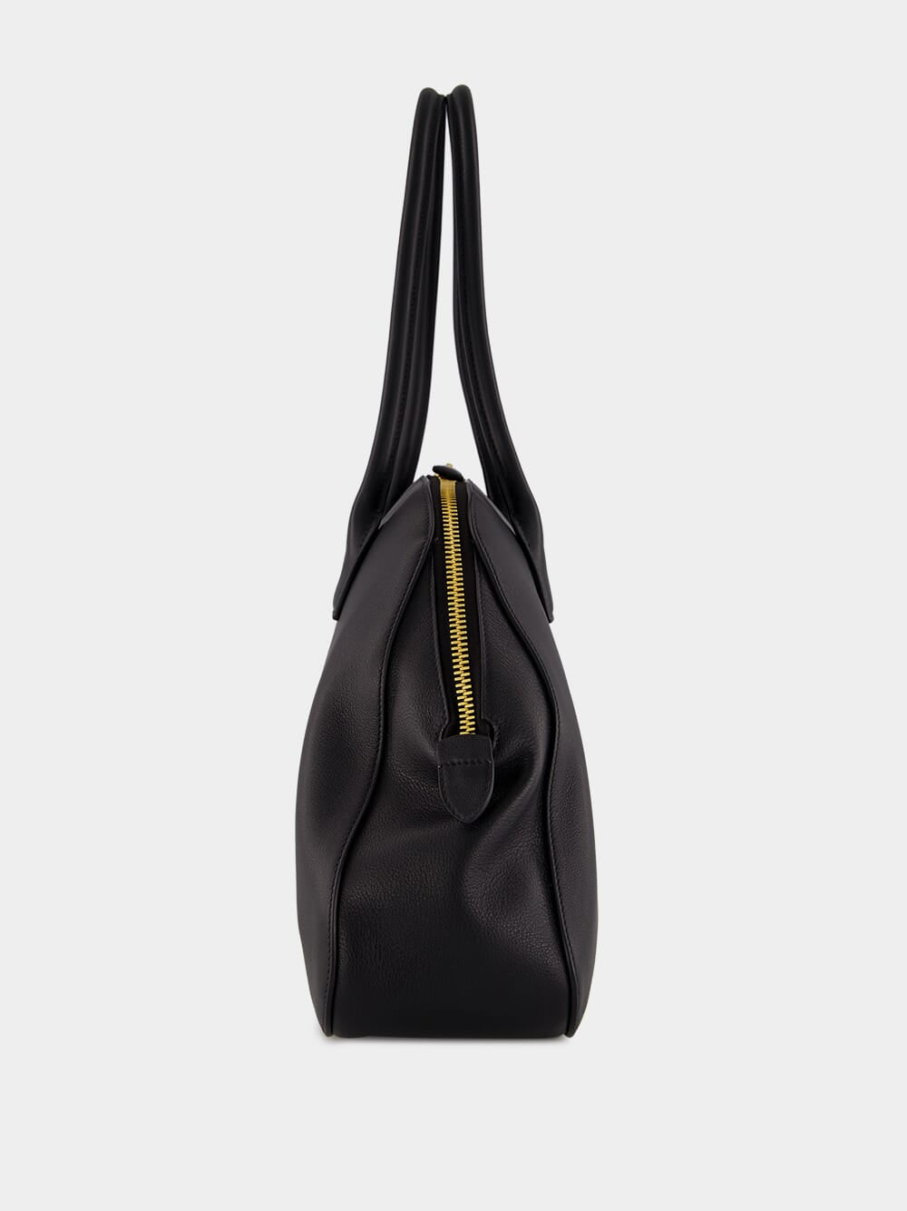 Black Medium Leather Tote Bag