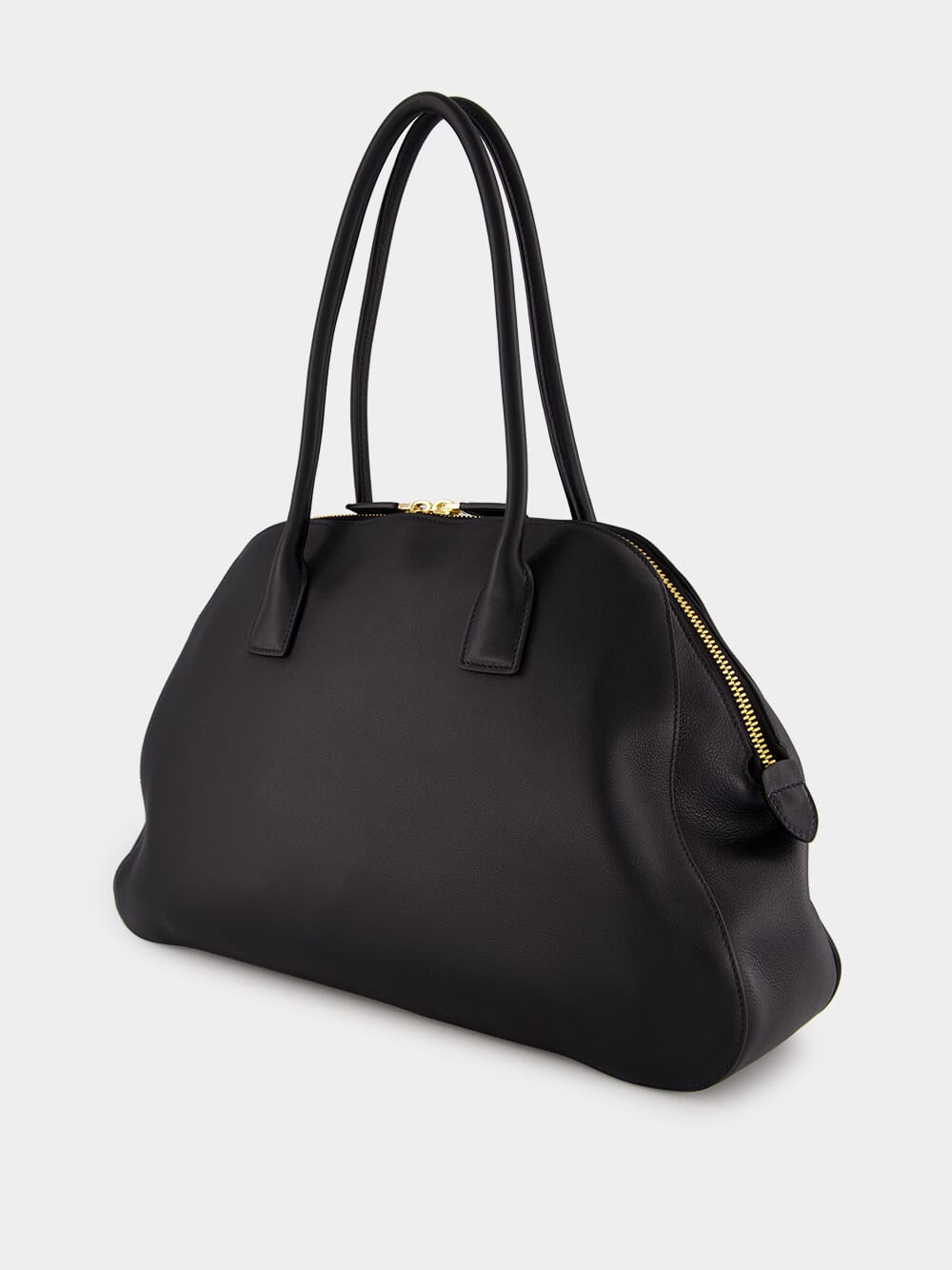 Black Medium Leather Tote Bag