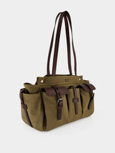 Prada Forest Green Route Canvas Tote Bag