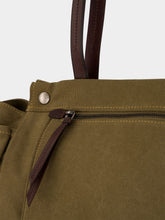 Prada Forest Green Route Canvas Tote Bag