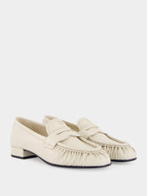 Prada Ivory Leather Loafers