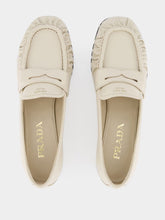 Prada Ivory Leather Loafers