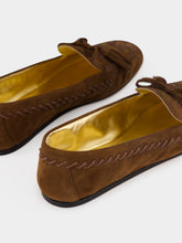 Prada Cocoa Brown Tassel Suede Leather Loafers
