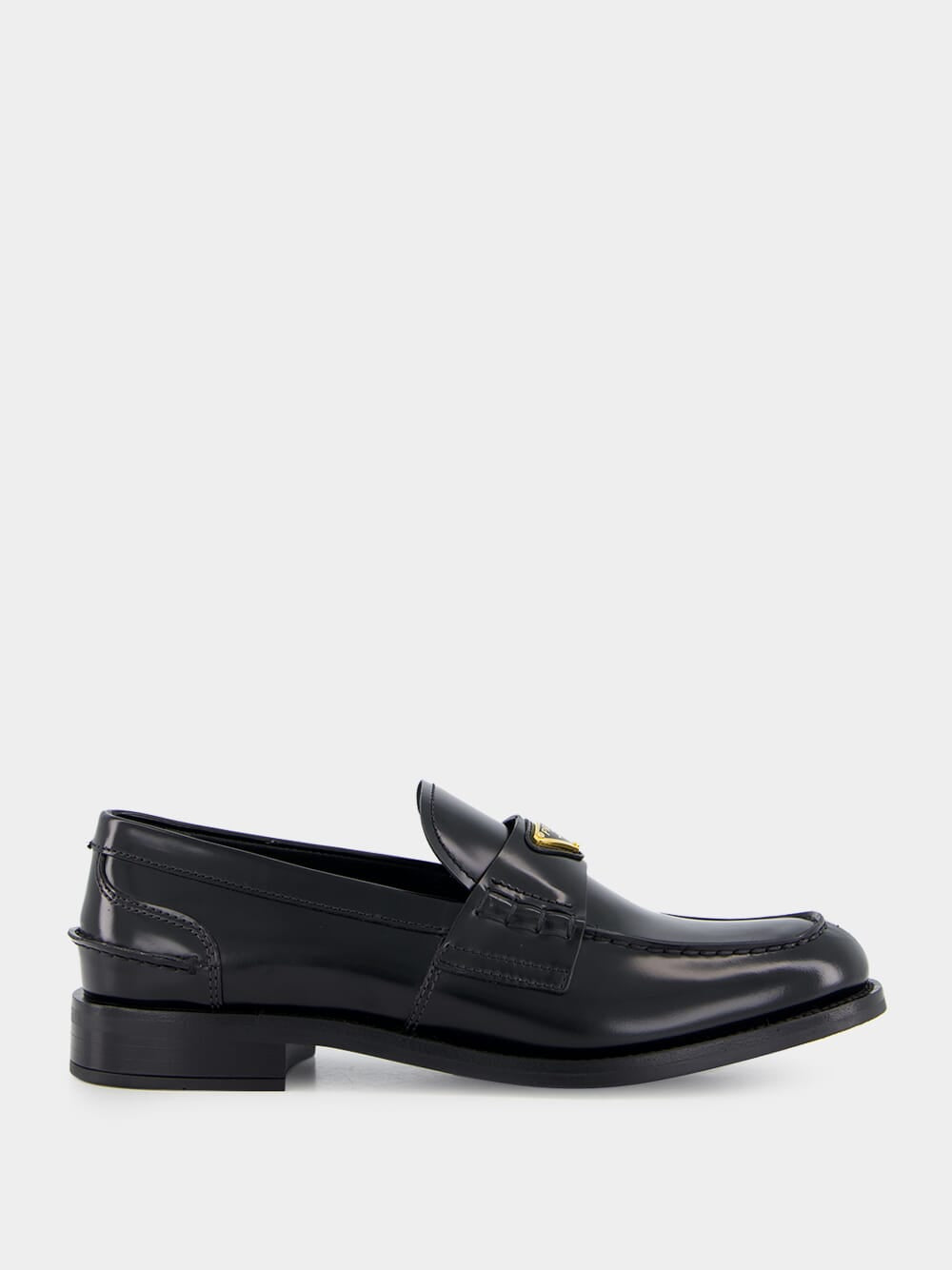 Black Brushed Leather Loafers