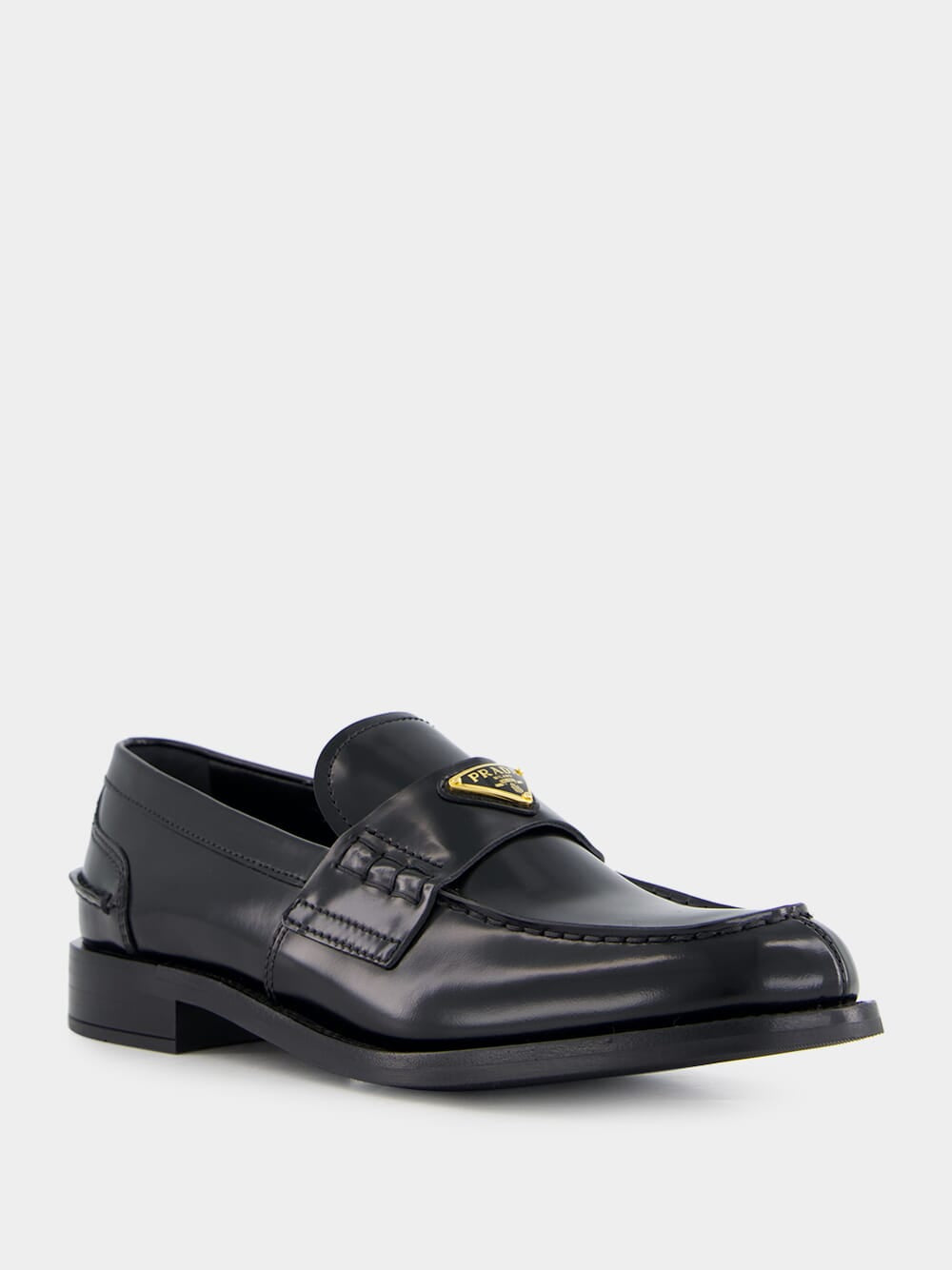 Black Brushed Leather Loafers