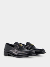 Prada Black Brushed Leather Loafers