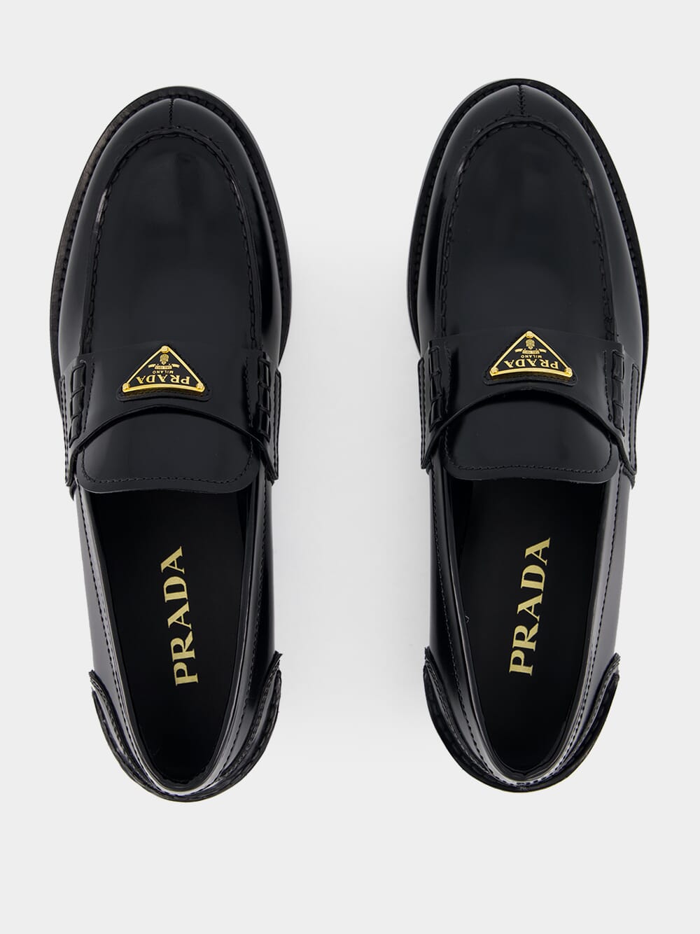 Black Brushed Leather Loafers