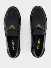 Prada Black Brushed Leather Loafers