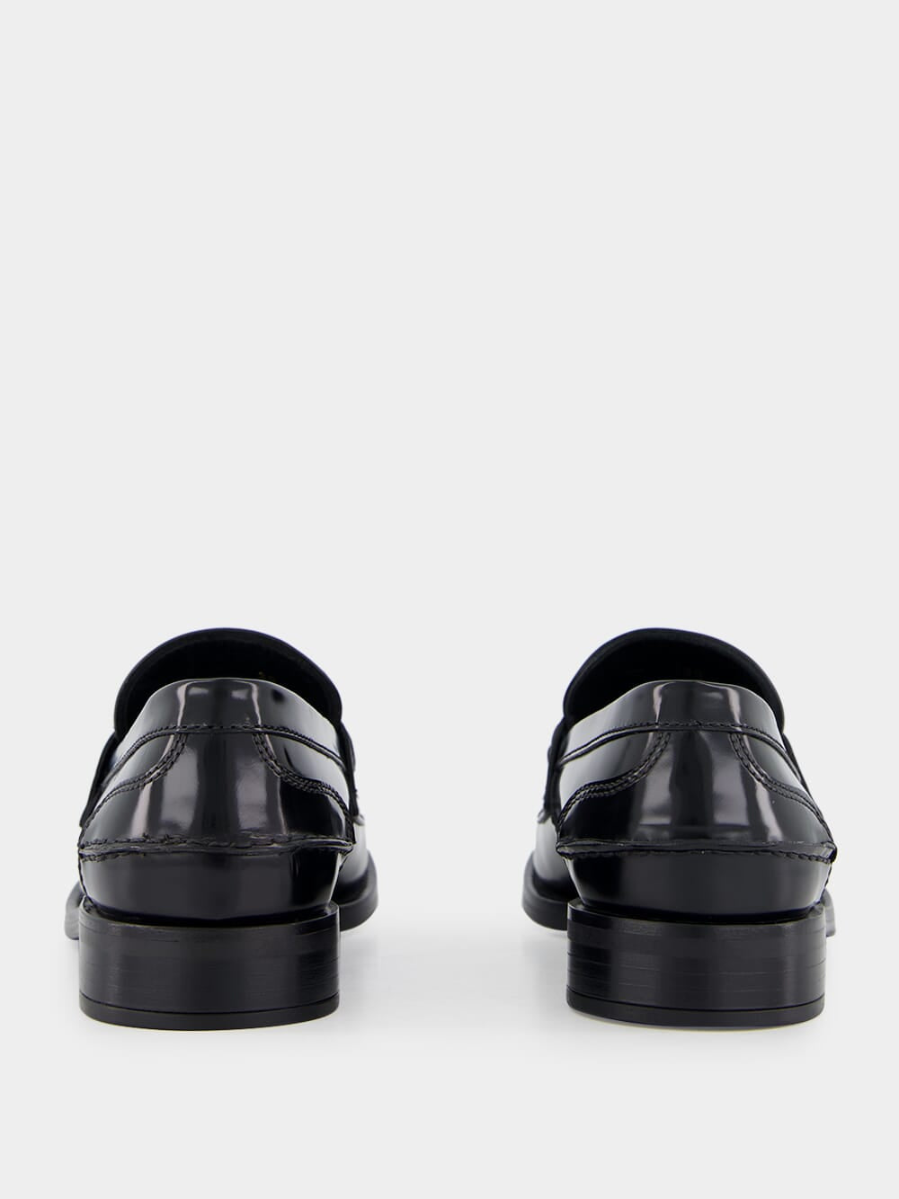 Black Brushed Leather Loafers