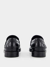 Prada Black Brushed Leather Loafers