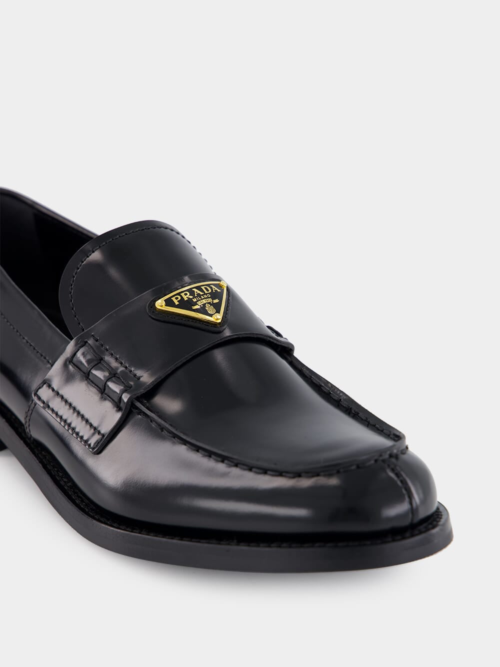 Black Brushed Leather Loafers