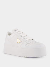 Prada White Downtown Bold Leather Sneakers
