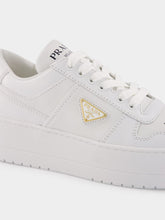 Prada White Downtown Bold Leather Sneakers