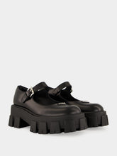 Prada Black Leather Platform Mary Jane Sandals
