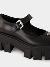 Prada Black Leather Platform Mary Jane Sandals