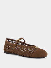 Prada Cocoa Brown Crochet Ballet Flats