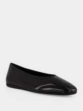 Prada Black Brushed Leather Ballerina Flats