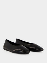 Prada Black Brushed Leather Ballerina Flats